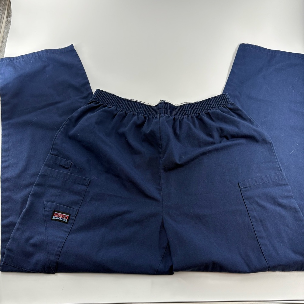 Cherokee Workwear Navy Blue Straight Leg Women's Scrub Pant